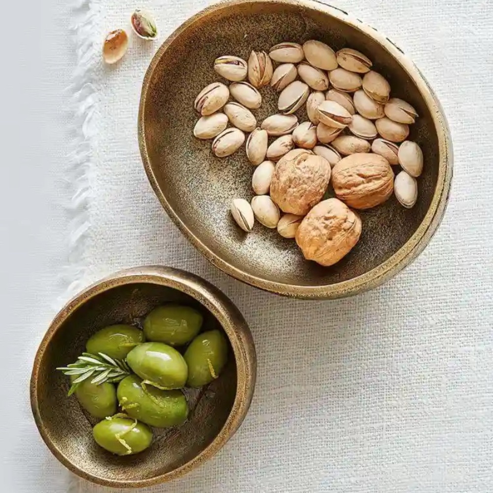 Pottery Barn Austin Medium Aluminum Gold Bowl